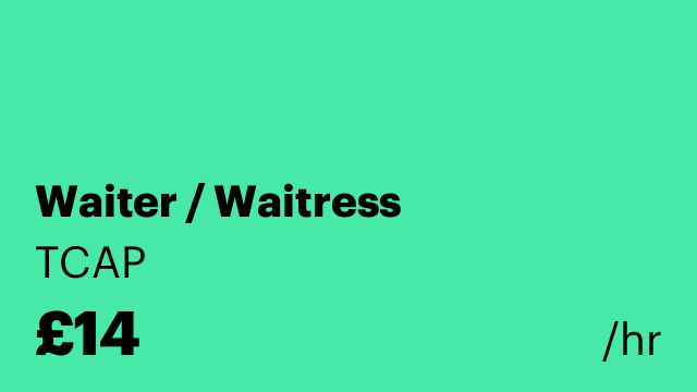 Waiter / Waitress