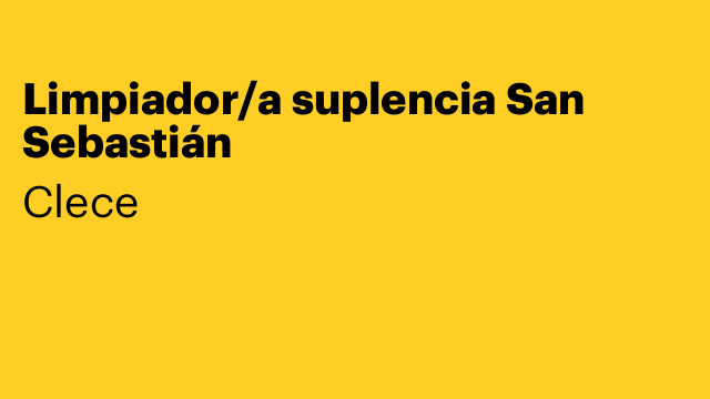 Limpiador/a suplencia San Sebastián