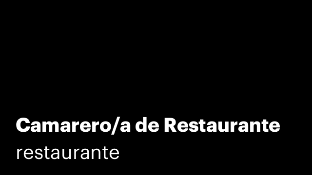 Camarero/a de Restaurante