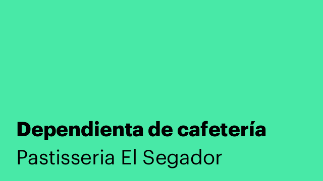 Dependienta de cafetería