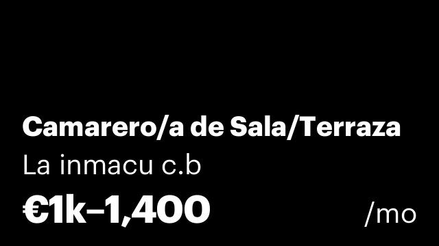Camarero/a de Sala/Terraza
