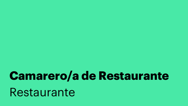 Camarero/a de Restaurante