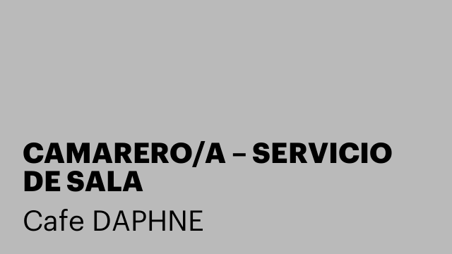 CAMARERO/A – SERVICIO DE SALA