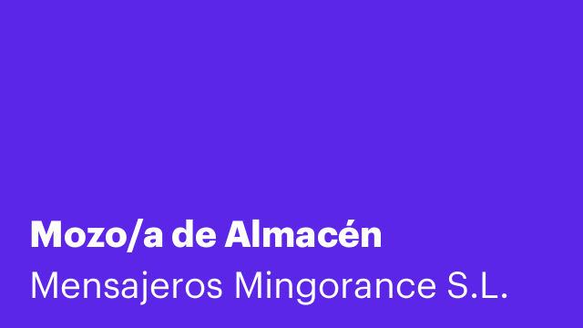 Mozo/a de Almacén