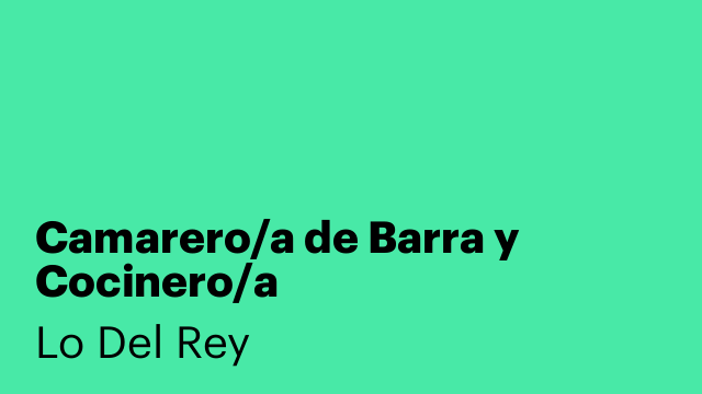 Camarero/a de Barra y Cocinero/a