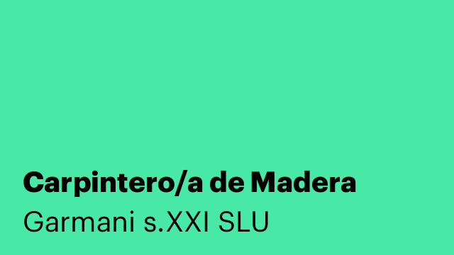 Carpintero/a de Madera