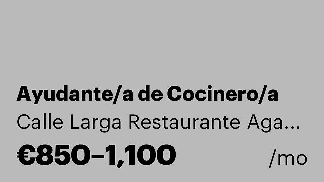 Ayudante/a de Cocinero/a