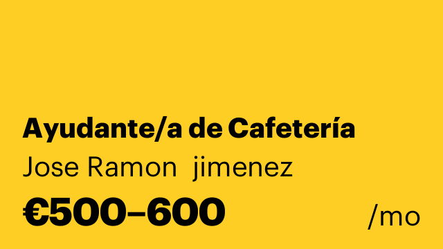 Ayudante/a de Cafetería
