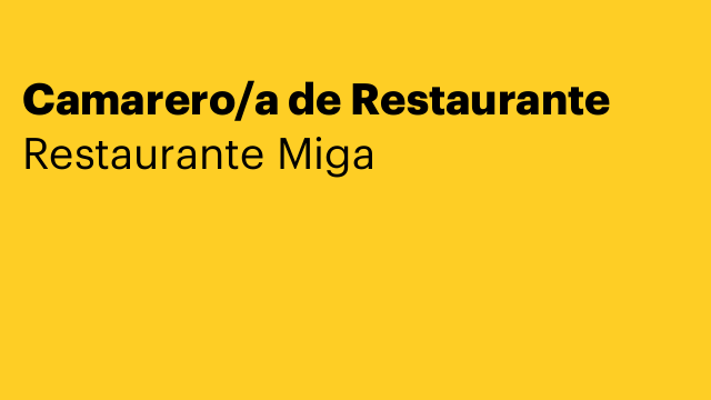 Camarero/a de Restaurante