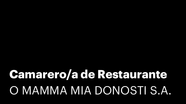 Camarero/a de Restaurante