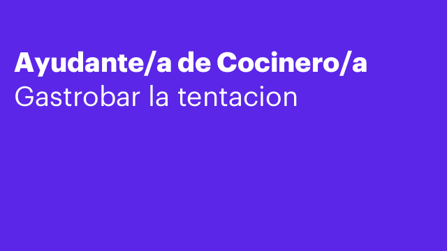 Ayudante/a de Cocinero/a