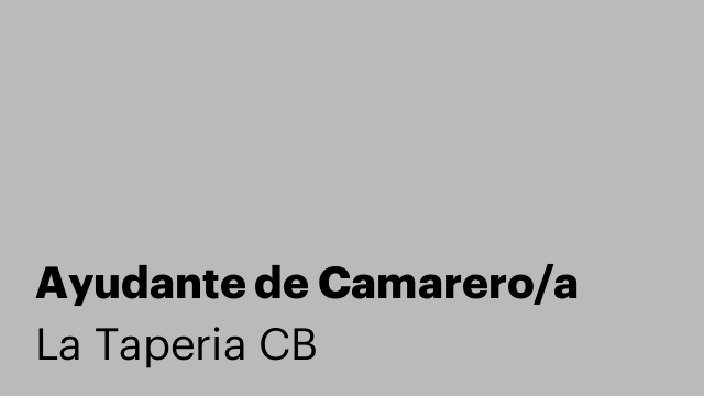 Ayudante de Camarero/a