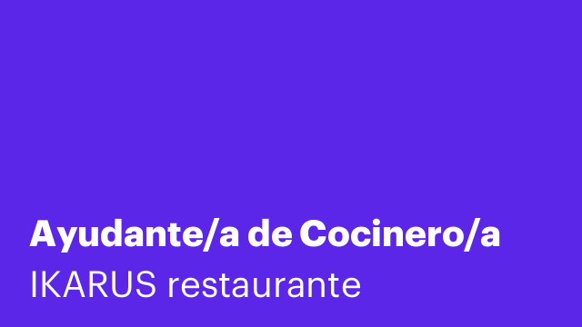 Ayudante/a de Cocinero/a
