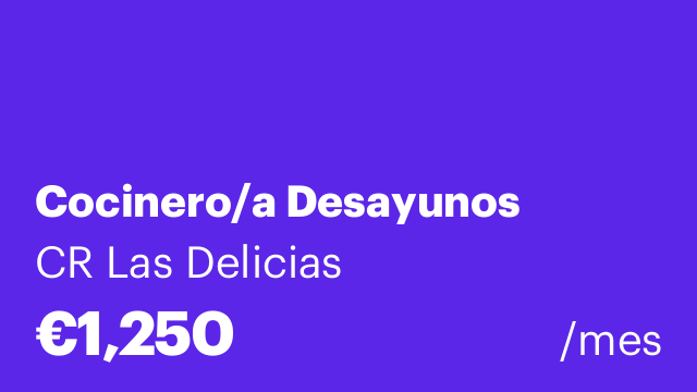 Cocinero/a Desayunos