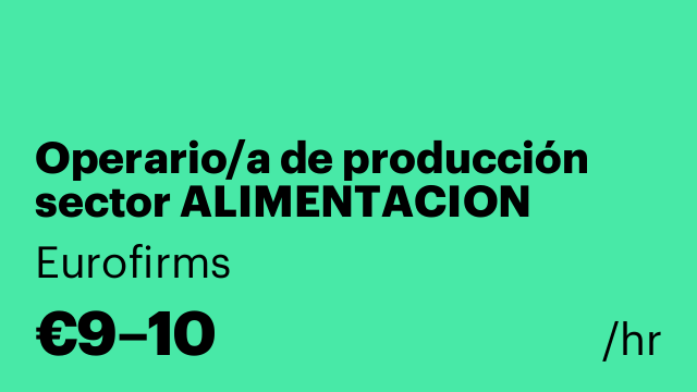 Operario/a de producción sector ALIMENTACION