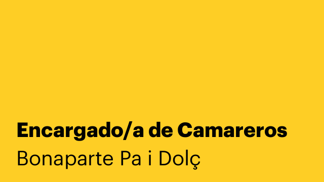 Encargado/a de Camareros