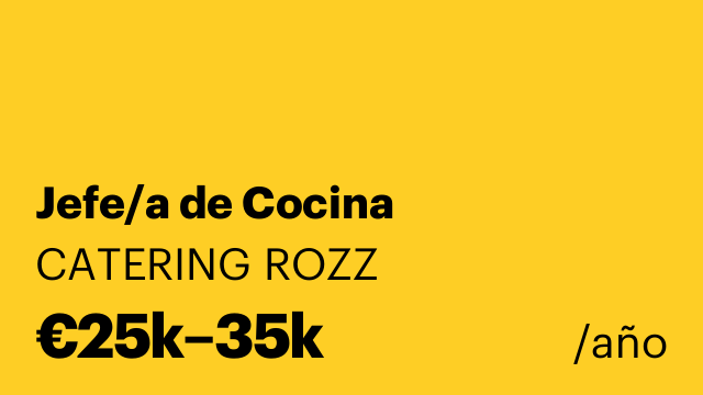 Jefe/a de Cocina