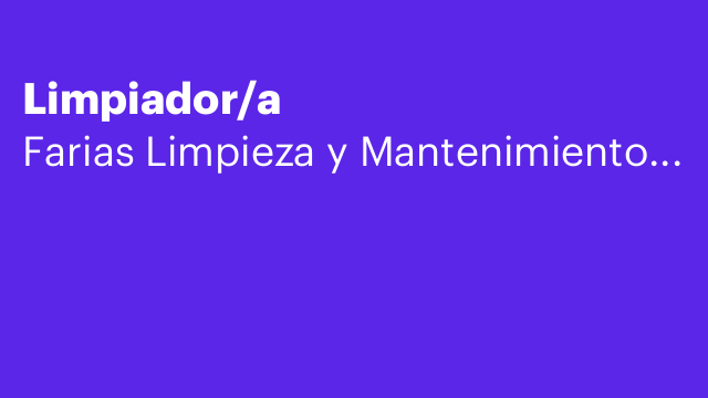 Limpiador/a