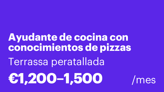 Ayudante de cocina con conocimientos de pizzas