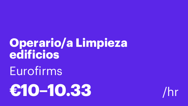 Operario/a Limpieza edificios