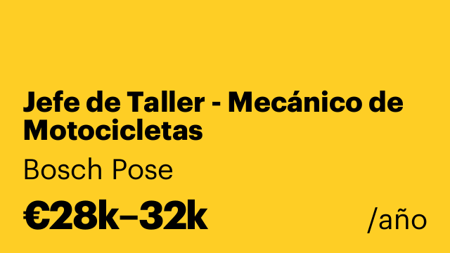 Jefe de Taller - Mecánico de Motocicletas
