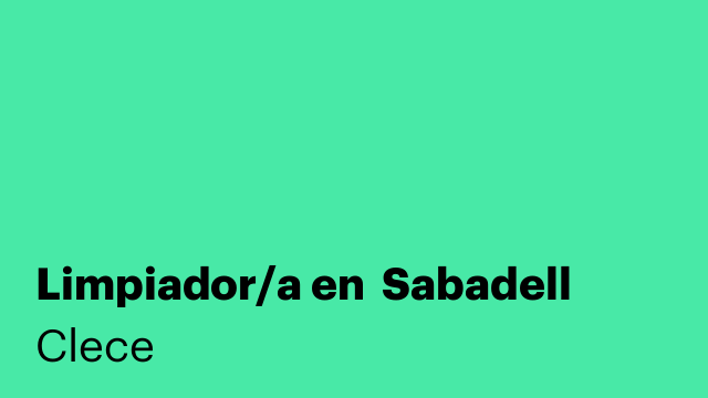 Limpiador/a en  Sabadell