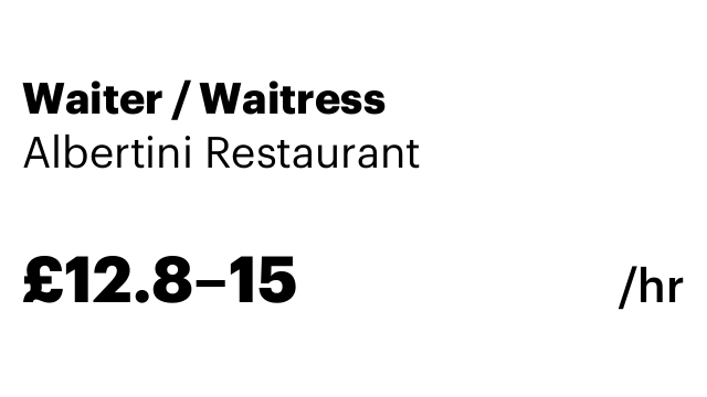 Waiter / Waitress