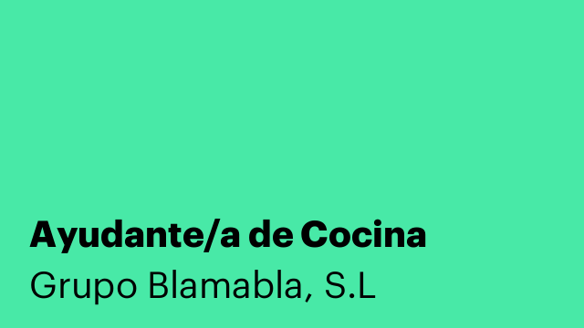 Ayudante/a de Cocina