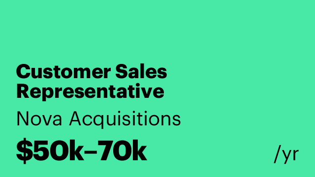 Customer Sales Representative