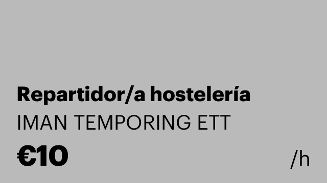 Repartidor/a hostelería
