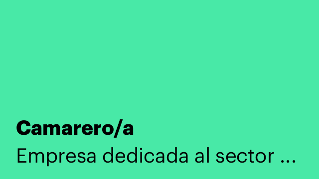 Camarero/a
