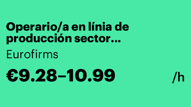 Operario/a en línia de producción sector alimentación