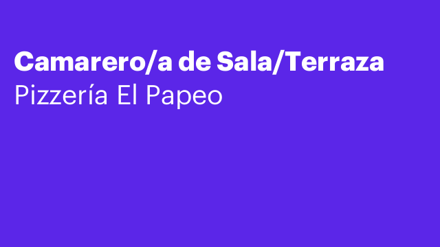 Camarero/a de Sala/Terraza