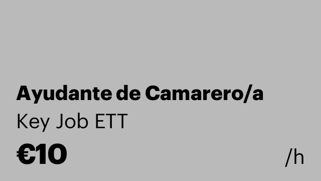 Ayudante de Camarero/a