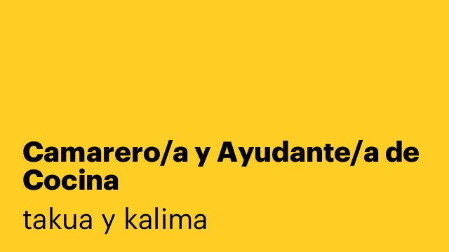 Camarero/a y Ayudante/a de Cocina