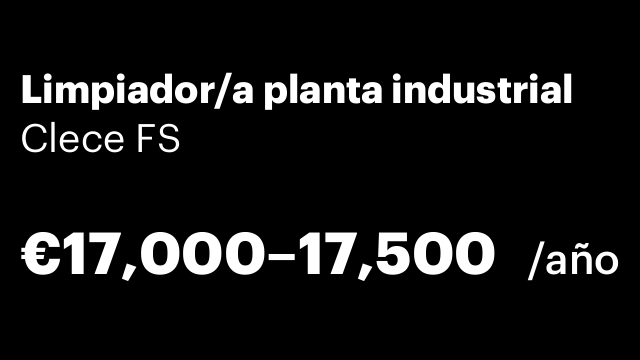Limpiador/a planta industrial