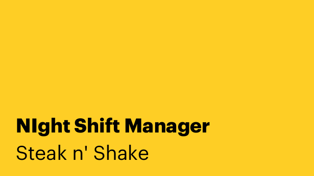 NIght Shift Manager