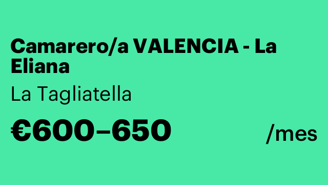 Camarero/a VALENCIA - La Eliana