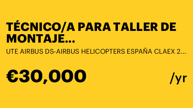 TÉCNICO/A PARA TALLER DE MONTAJE ELÉCTRICO/ELECTRÓNICO