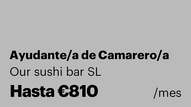 Ayudante/a de Camarero/a