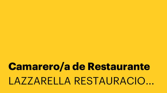 Camarero/a de Restaurante