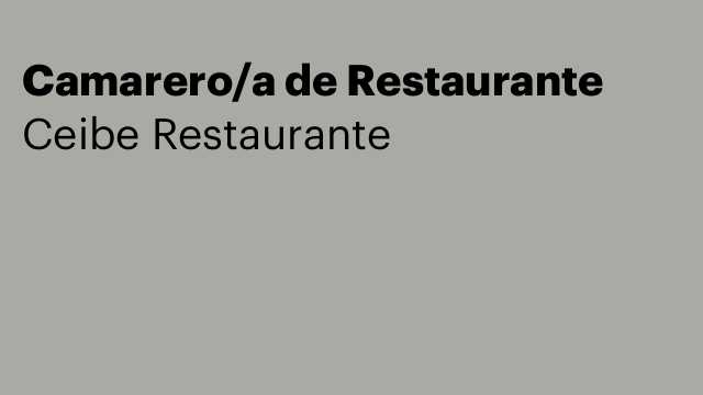 Camarero/a de Restaurante