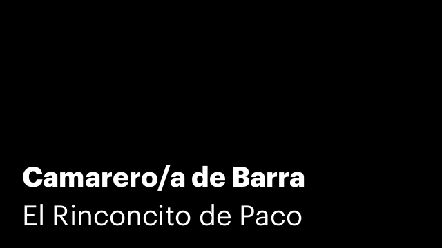 Camarero/a de Barra