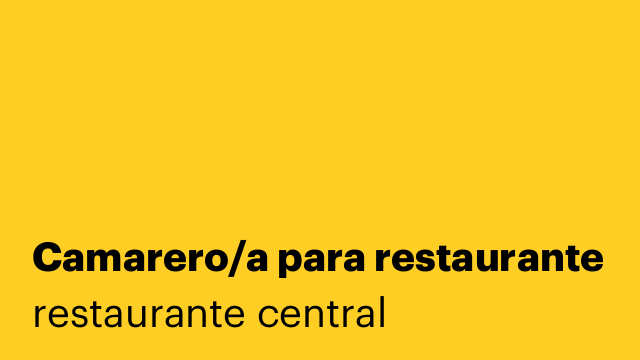 Camarero/a para restaurante
