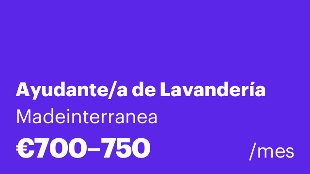 Ayudante/a de Lavandería