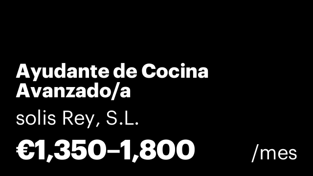 Ayudante de Cocina Avanzado/a