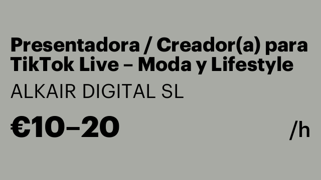 Presentadora / Creador(a) para TikTok Live – Moda y Lifestyle