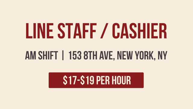 Line staff / Cashier