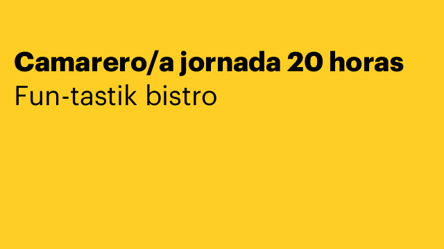 Camarero/a jornada 20 horas
