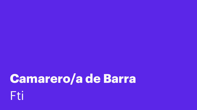 Camarero/a de Barra